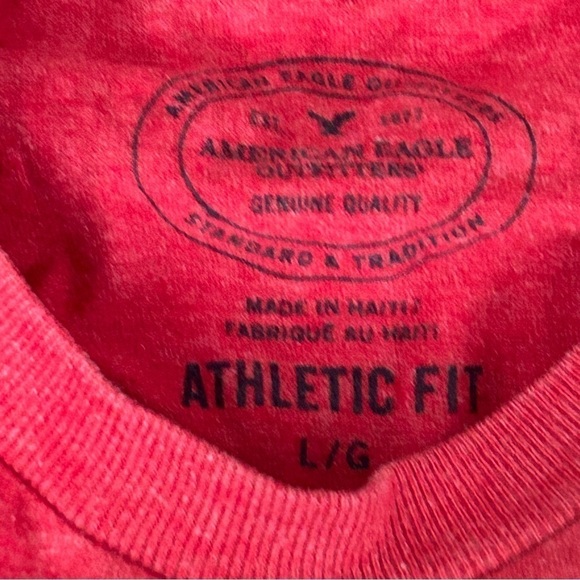 American Eagle Heather Red Graphic T-shirt Men Size Large - Picture 4 of 7